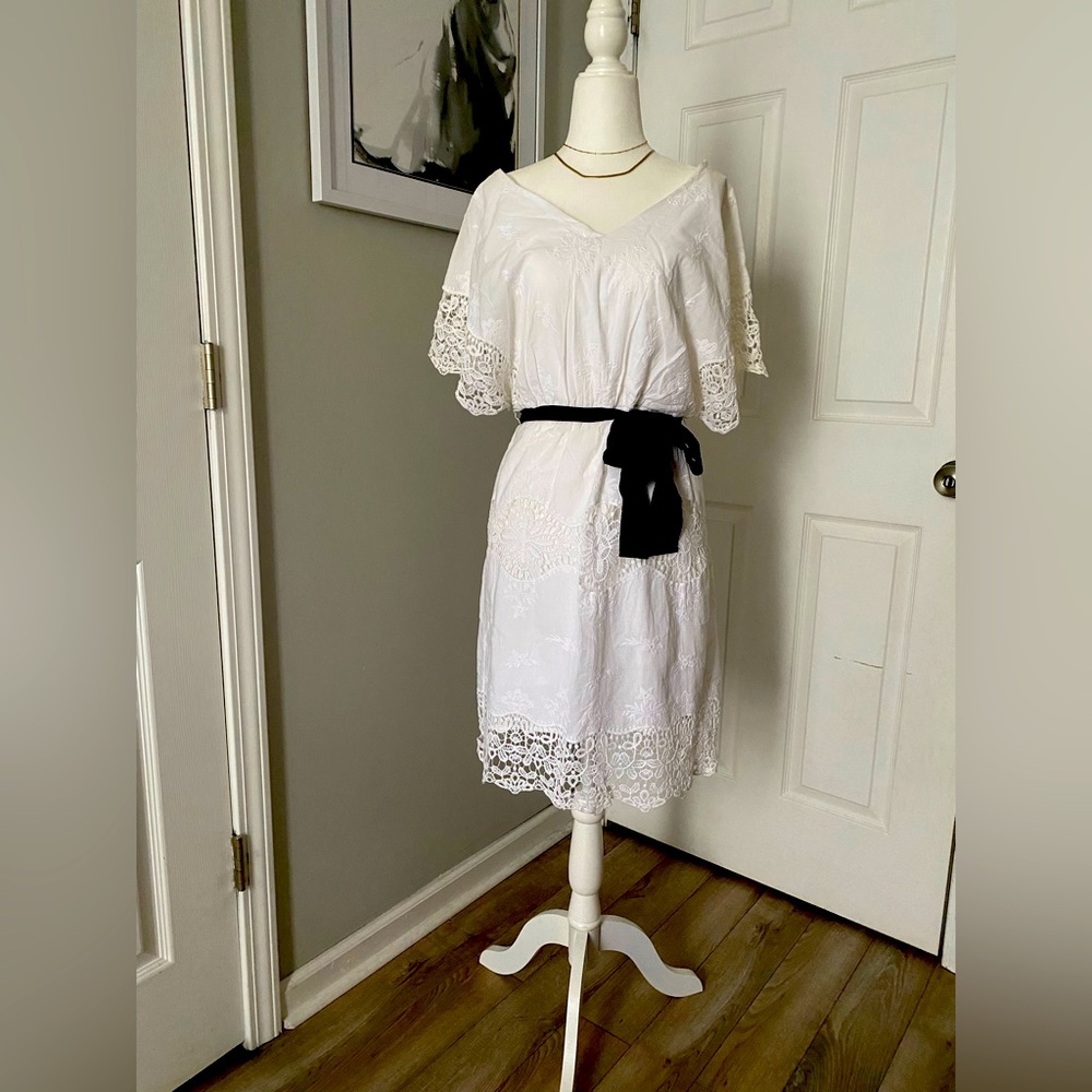 White crochet dress